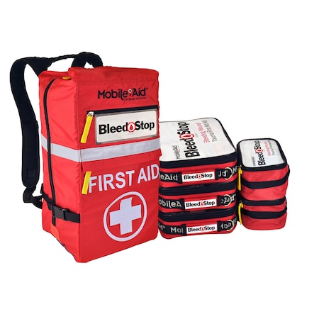 Mobileaid BleedStop Reflex 100 Bleeding Wound Trauma First Aid Backpack Kit 32732